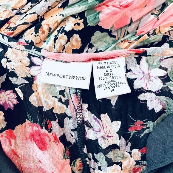 Vtg 90s Cottagecore Floral Chiffon Maxi Dress Boho Newport News - Picture 4 of 7